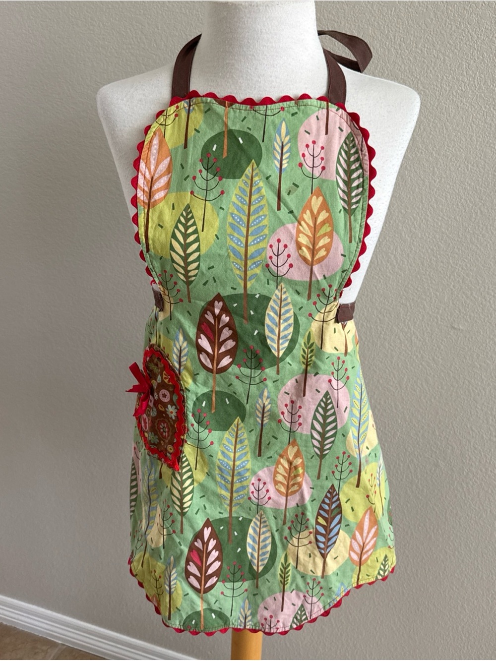 Apron Retro Style Cottagecore Pretty Fall Tones Print Reversible Boho